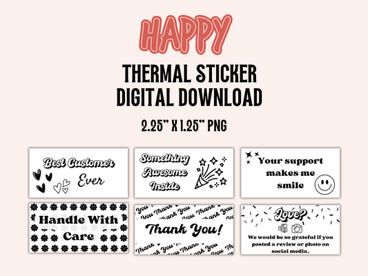 Happy Thermal Sticker Pack {Digital Download}