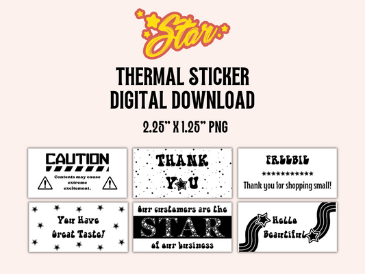 Star Thermal Sticker Pack {Digital Download}